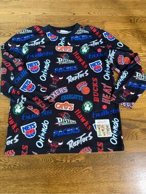 Mitchell & Ness NBA All Over Print AOP Eastern Conference Long Sleeve Jersey L